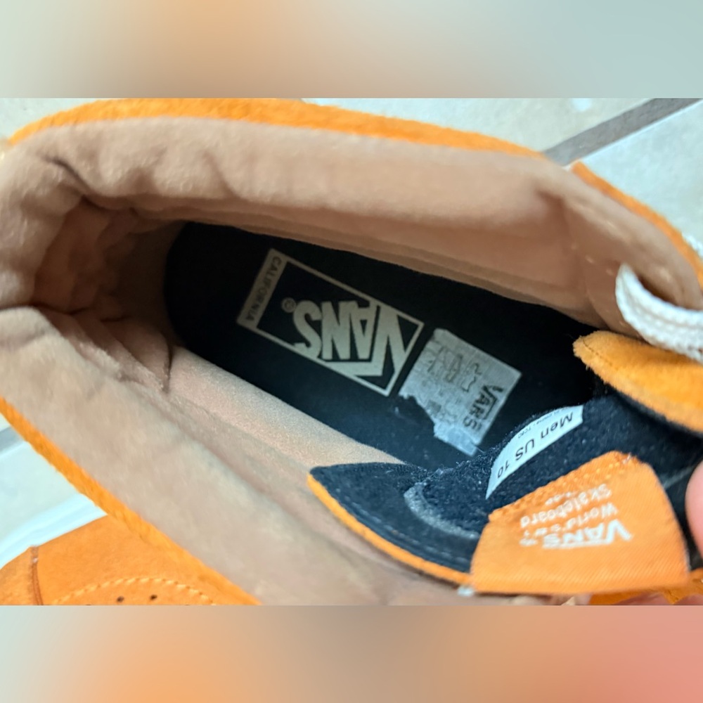 Vans Sk8-Hi 'Desert Sun' Orange White Suede Canvas Men's 10 skate - Picture 11 of 11